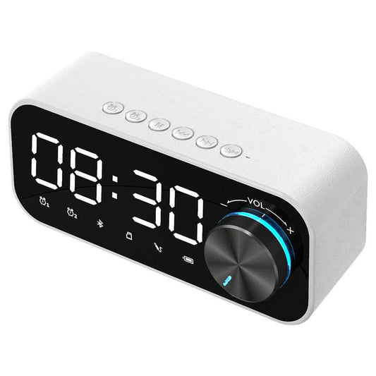 JMT-760842 Bluetooth Alarm Clock Speaker with Digital Display and Wireless Subwoofer - Compact Music Player and Table Clock for Home Decor