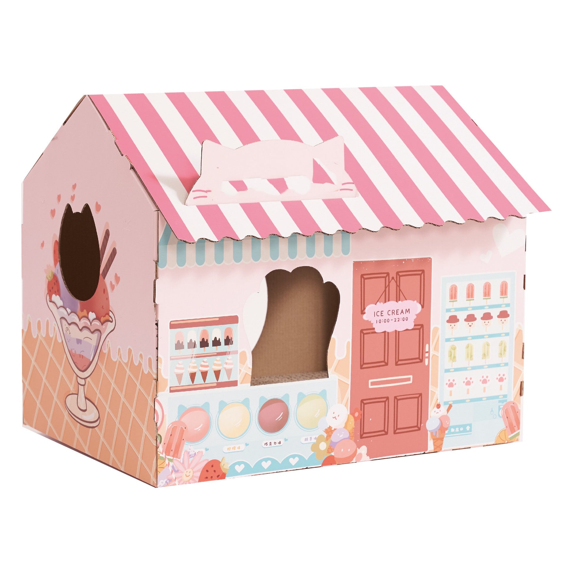 JMT-760970 Cat House Nest Scratcher - Ice-Style Modeling House with Spacious Design for Cats