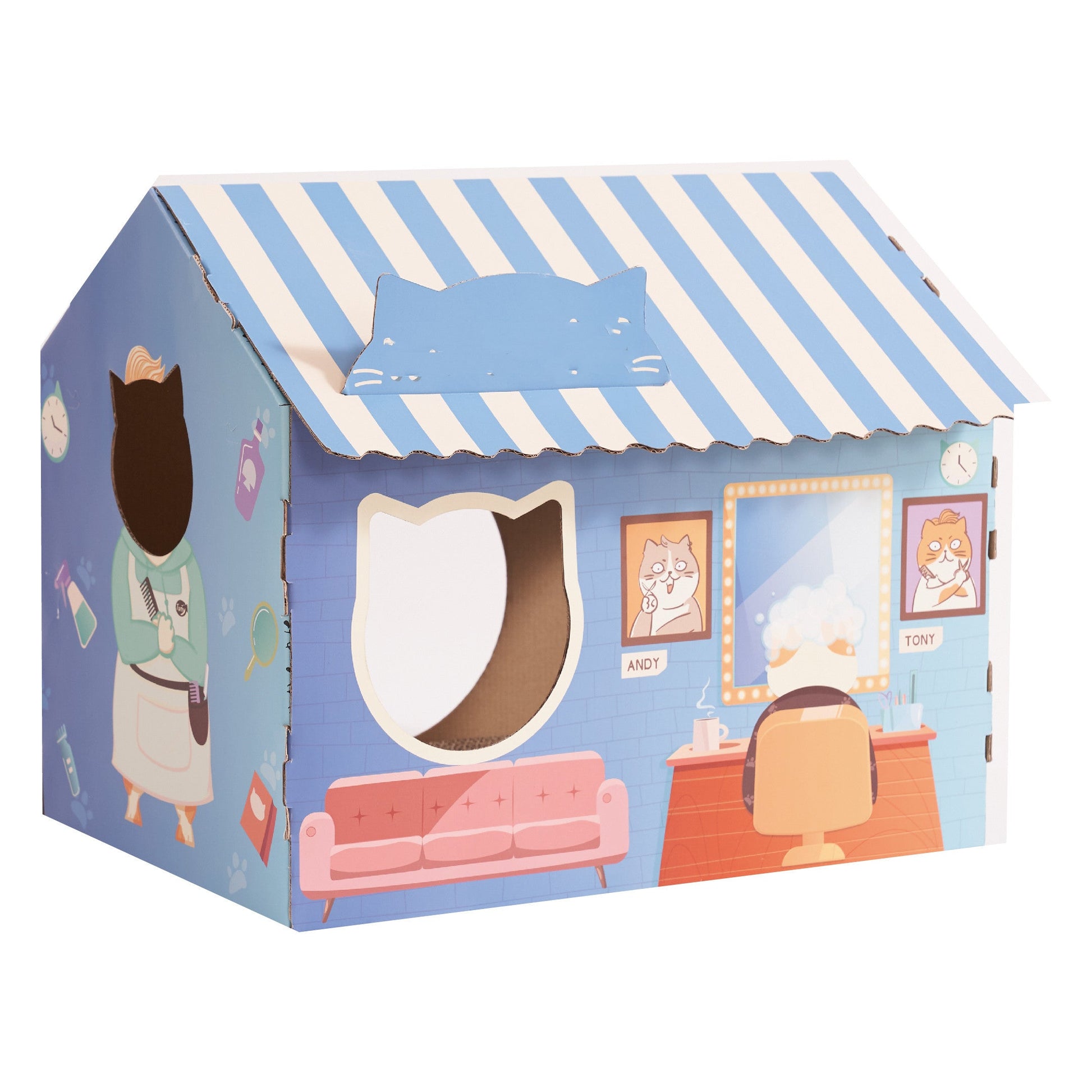 JMT-760970 Cat House Nest Scratcher - Ice-Style Modeling House with Spacious Design for Cats
