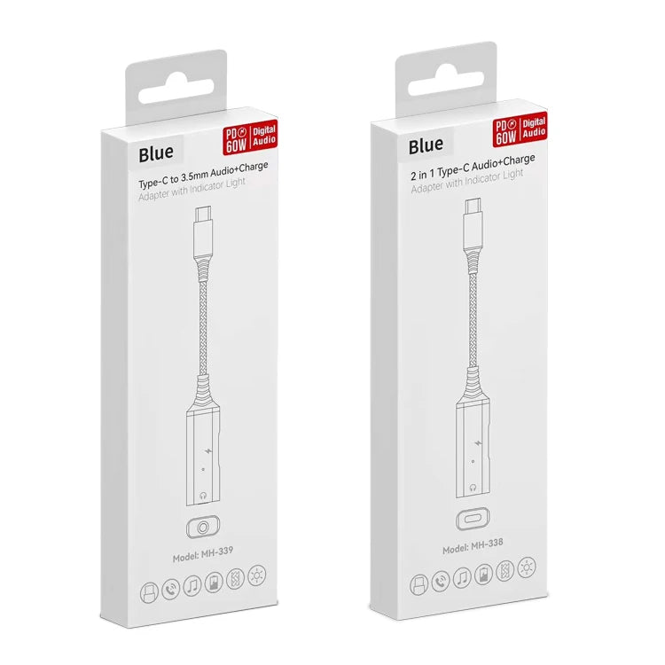 JMT-761162 2-in-1 USB C Audio Adapter Cable with 60W Fast Charging for Type-C Devices