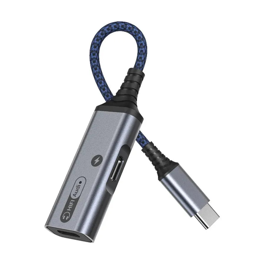 JMT-761162 2-in-1 USB C Audio Adapter Cable with 60W Fast Charging for Type-C Devices