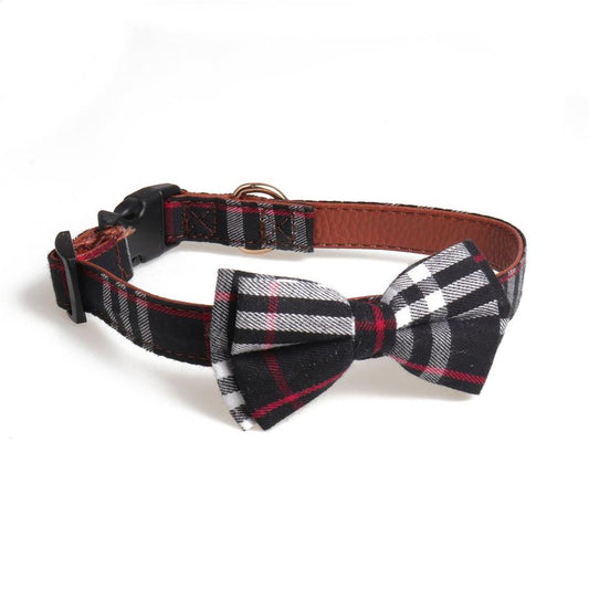 JMT-761162 Plaid Bow Collar for Pets in Multiple Colors and Sizes