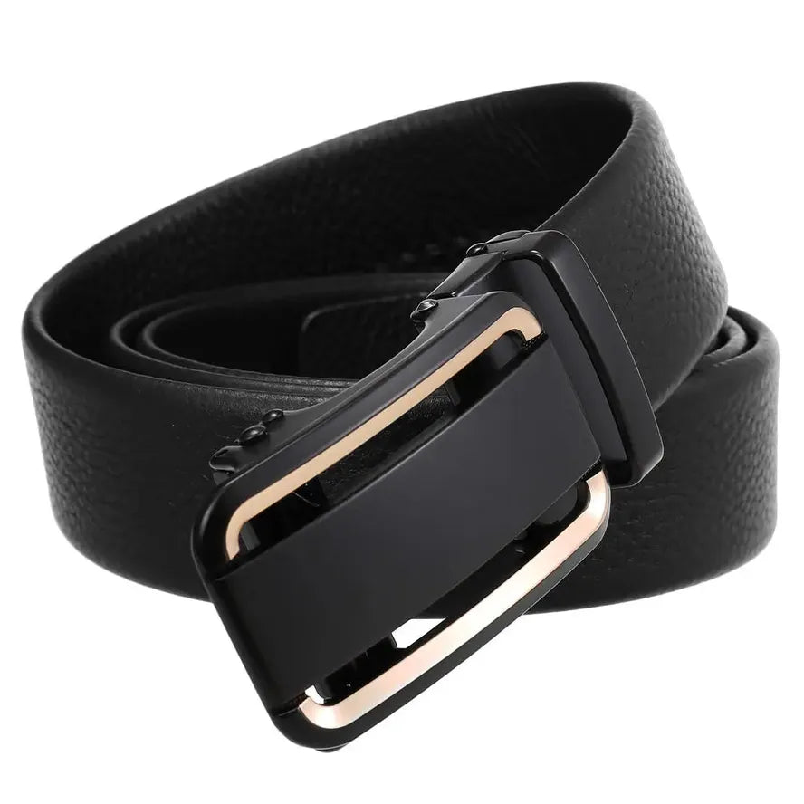 JMT-761418 Men’s Automatic Buckle Leather Belt with Strong Durability and Adjustable Fit
