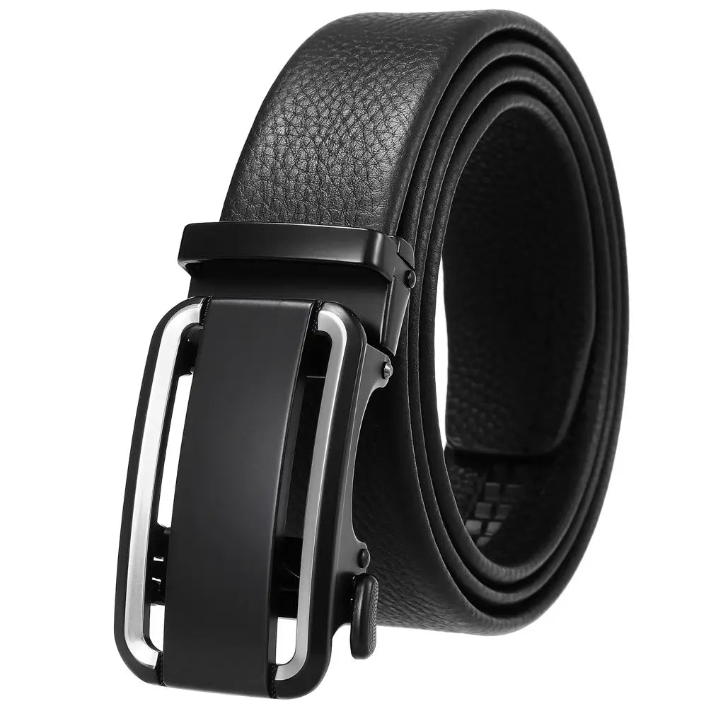 JMT-761418 Men’s Automatic Buckle Leather Belt with Strong Durability and Adjustable Fit