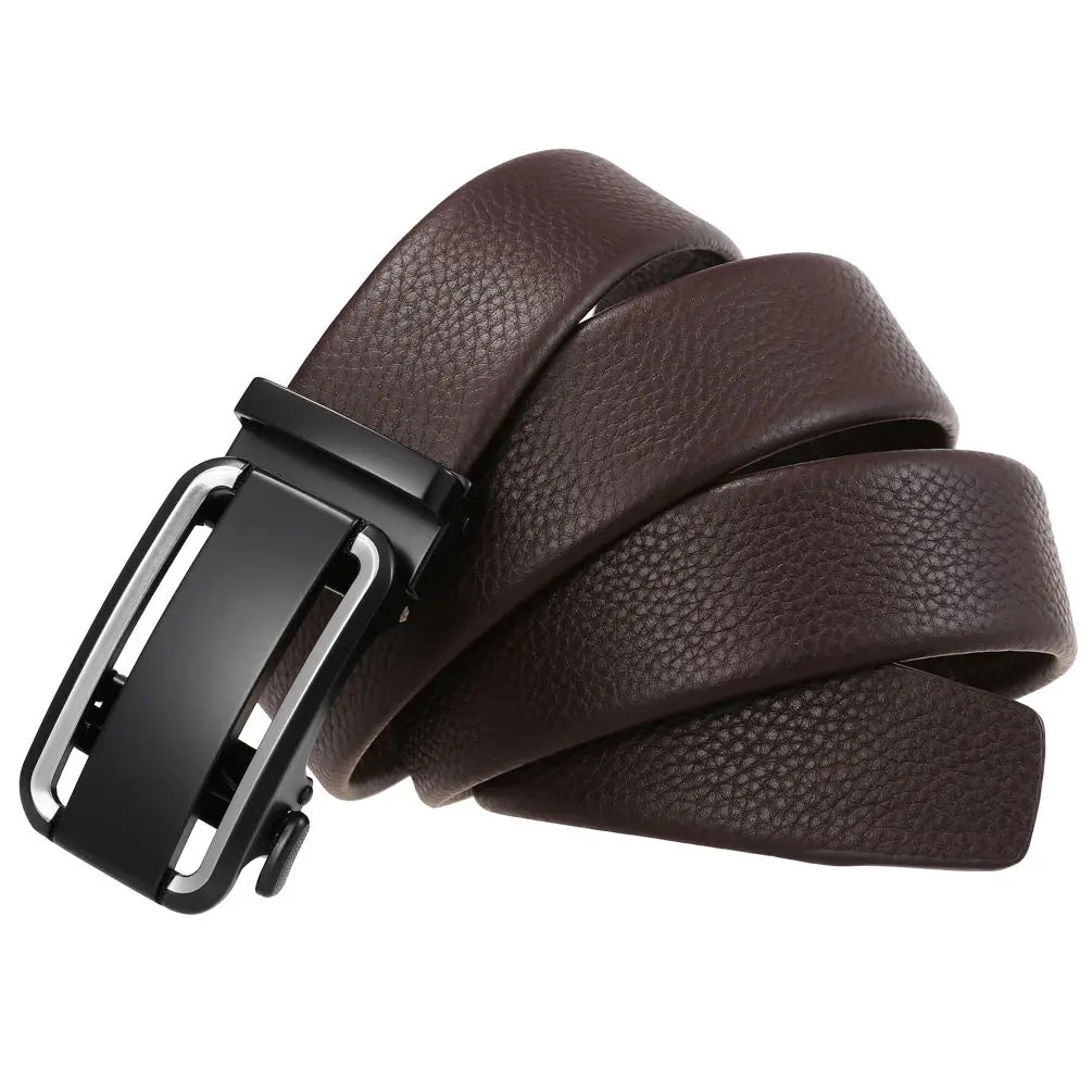 JMT-761418 Men’s Automatic Buckle Leather Belt with Strong Durability and Adjustable Fit