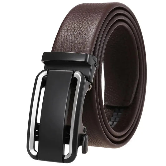 JMT-761418 Men’s Automatic Buckle Leather Belt with Strong Durability and Adjustable Fit