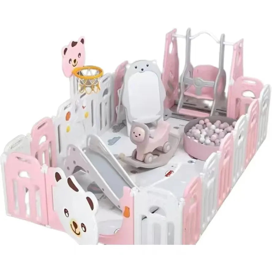JMT-761610 Indoor Play Yard for Babies - Safe Plastic Playpen for Children’s Playtime Activities