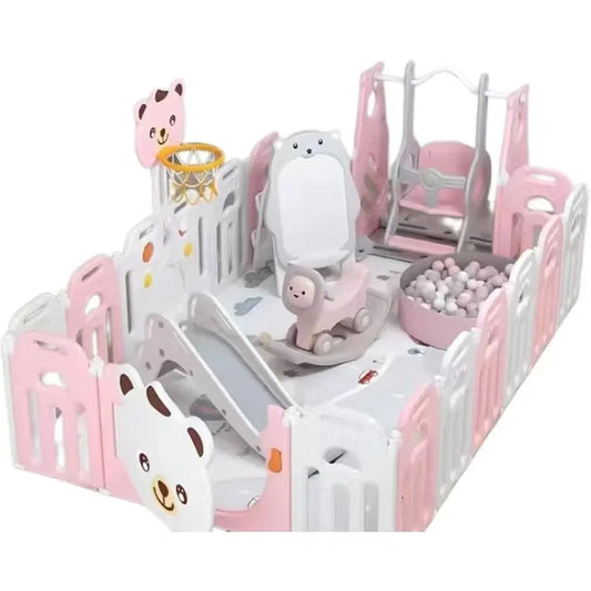 JMT-761610 Indoor Play Yard for Babies - Safe Plastic Playpen for Children’s Playtime Activities