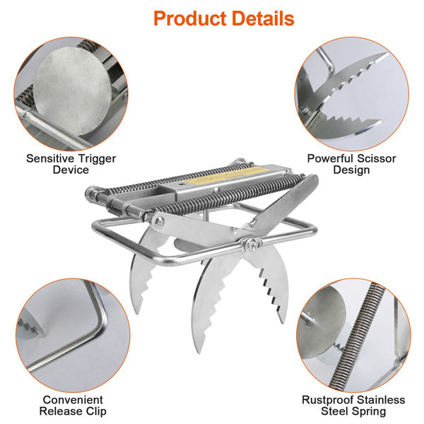 JMT-761674 2-Pack Easy-Set Mole Traps with Sensitive Trigger – Durable Metal Construction for Lawn and Garden Protection