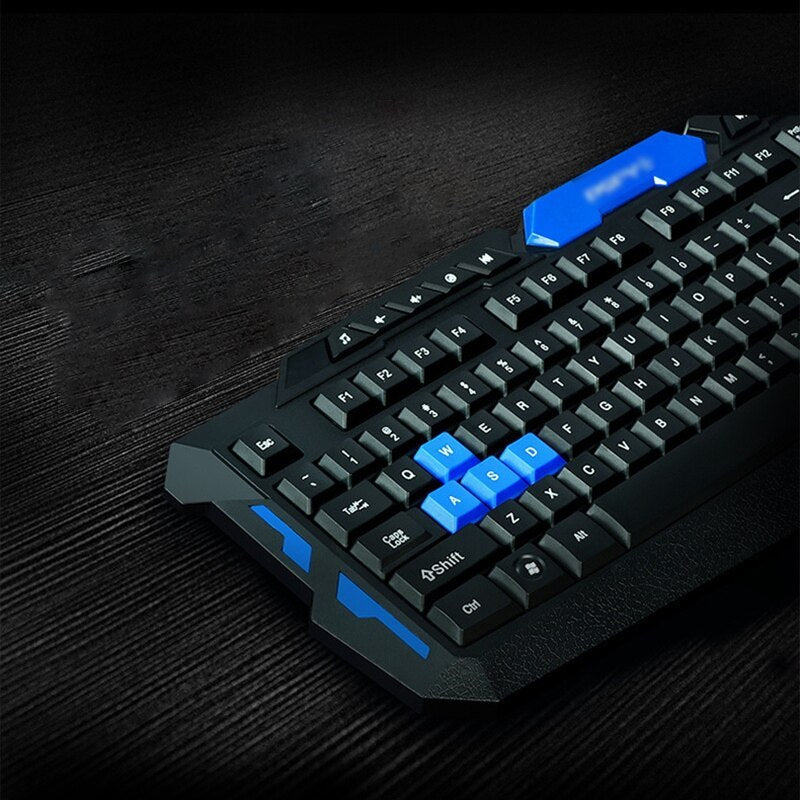 JMT-761674 Wireless Ergonomic Gaming Keyboard and Mouse Set - Waterproof, Optical, USB Connection for PC and Laptop