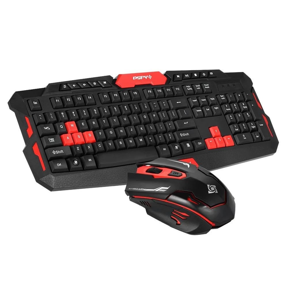 JMT-761674 Wireless Ergonomic Gaming Keyboard and Mouse Set - Waterproof, Optical, USB Connection for PC and Laptop