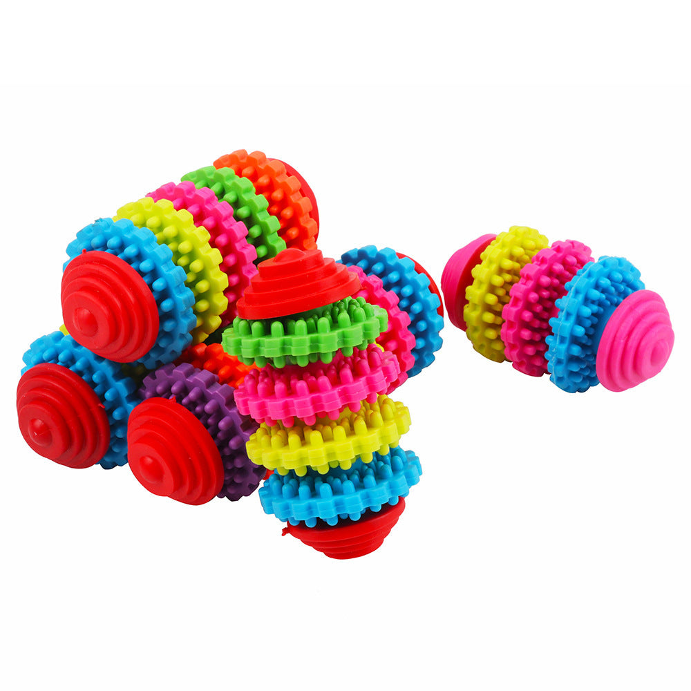 JMT-761802 Colorful Seven-Ring Pet Toy for Dog Dental Care and Agility Training