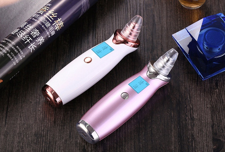 JMT-761802 Pore Vacuum Cleaner with Display - Blackhead Removal Device in Ivory White and Rose Gold