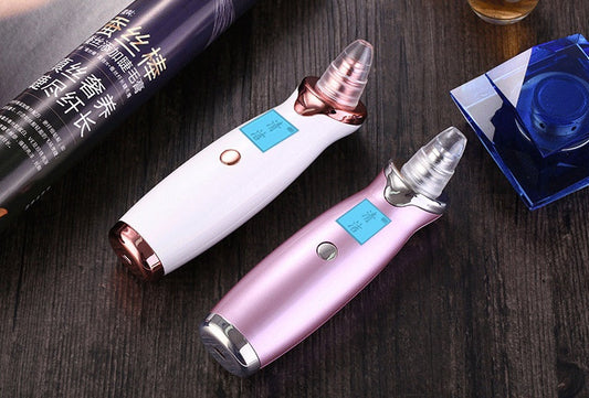 JMT-761802 Pore Vacuum Cleaner with Display - Blackhead Removal Device in Ivory White and Rose Gold