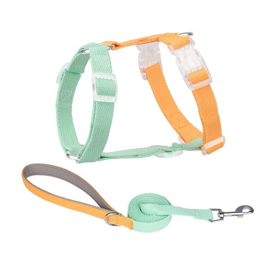 JMT-761994 Colorful Nylon Pet Leash with Anti-Breakaway Chest Strap - Multiple Sizes Available