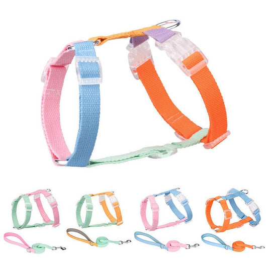JMT-761994 Colorful Nylon Pet Leash with Anti-Breakaway Chest Strap - Multiple Sizes Available
