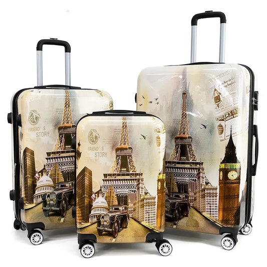 JMT-762378 Customisable 4-Wheel ABS PC Suitcase Travel Set for Organised Luggage Management