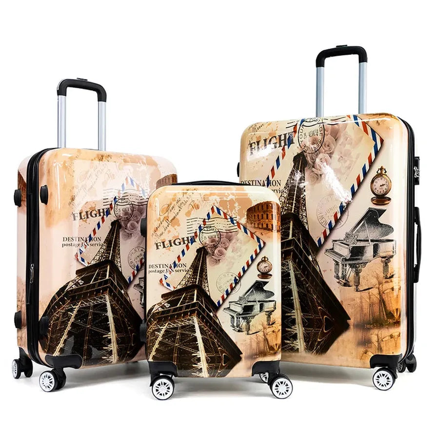 JMT-762378 Customisable 4-Wheel ABS PC Suitcase Travel Set for Organised Luggage Management