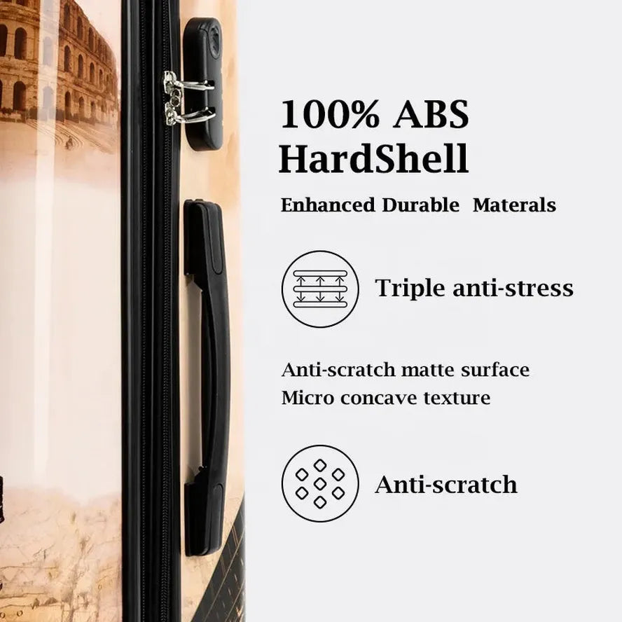 JMT-762378 Customisable 4-Wheel ABS PC Suitcase Travel Set for Organised Luggage Management