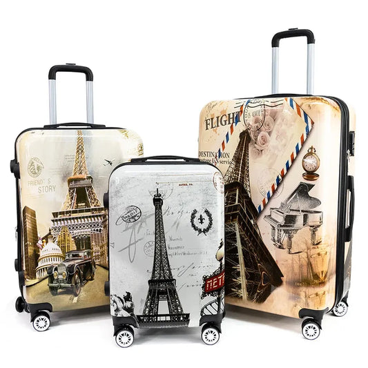 JMT-762378 Customisable 4-Wheel ABS PC Suitcase Travel Set for Organised Luggage Management