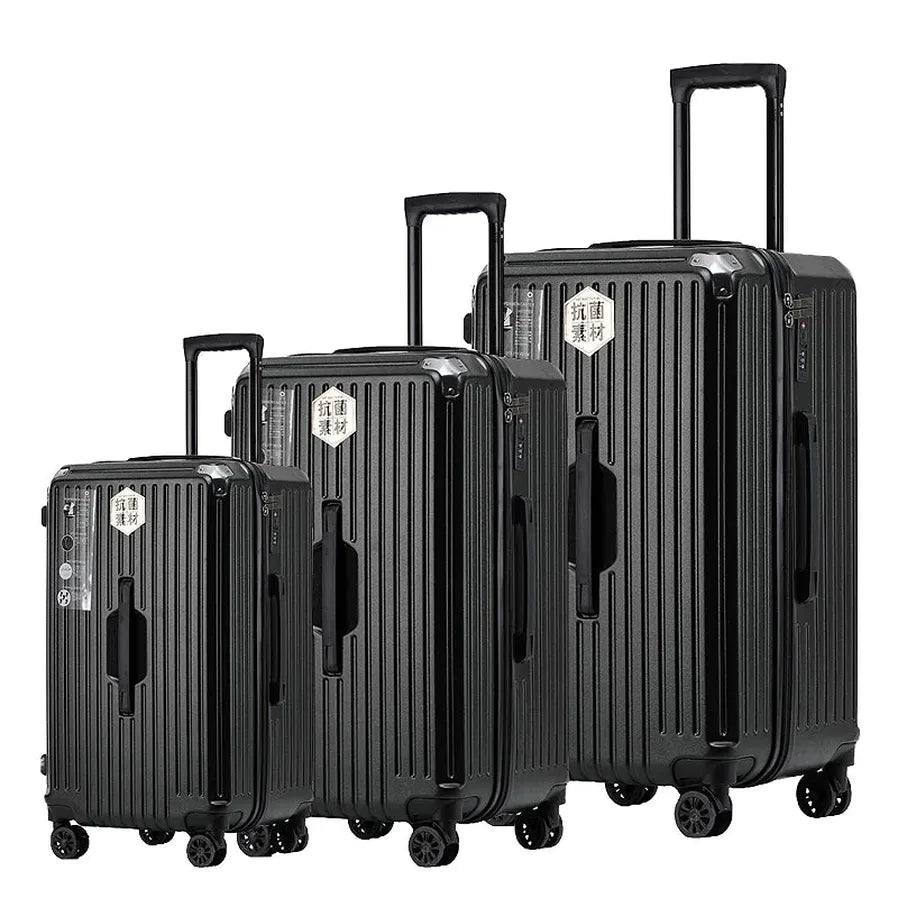 JMT-762442 3-Piece Leather Luggage Set with Travel Suitcase and Tote Bags