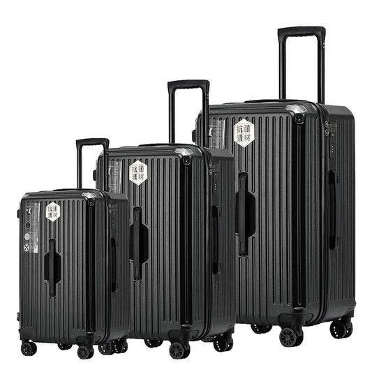 JMT-762442 3-Piece Leather Luggage Set with Travel Suitcase and Tote Bags
