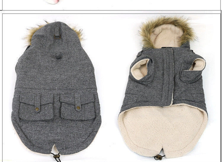 JMT-762442 Thermal Cotton Pet Coat for Dogs and Cats - Universal Fit in Grey, Multiple Sizes Available