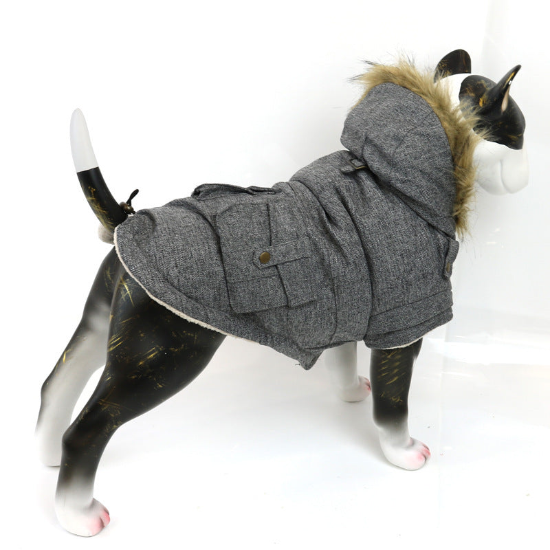 JMT-762442 Thermal Cotton Pet Coat for Dogs and Cats - Universal Fit in Grey, Multiple Sizes Available