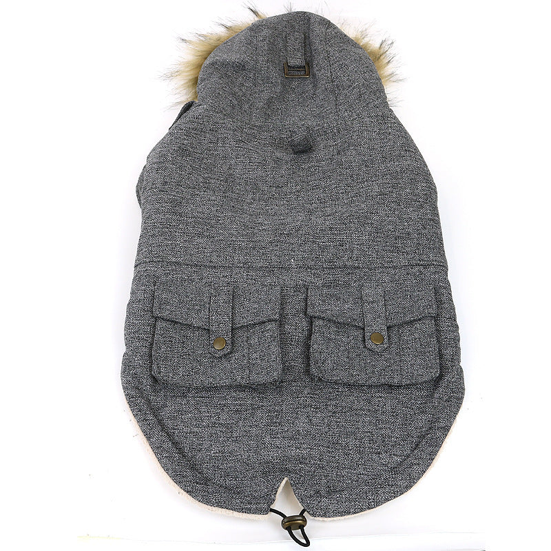 JMT-762442 Thermal Cotton Pet Coat for Dogs and Cats - Universal Fit in Grey, Multiple Sizes Available