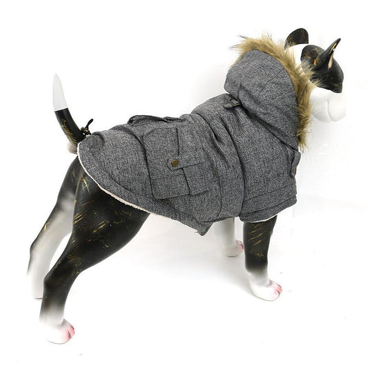 JMT-762442 Thermal Cotton Pet Coat for Dogs and Cats - Universal Fit in Grey, Multiple Sizes Available