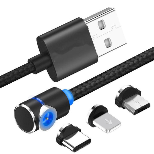 JMT-763146 Magnetic L-Shaped Charging Cable for Multiple Devices, Compatible with iPhone and Android - 1m and 2m Options Available