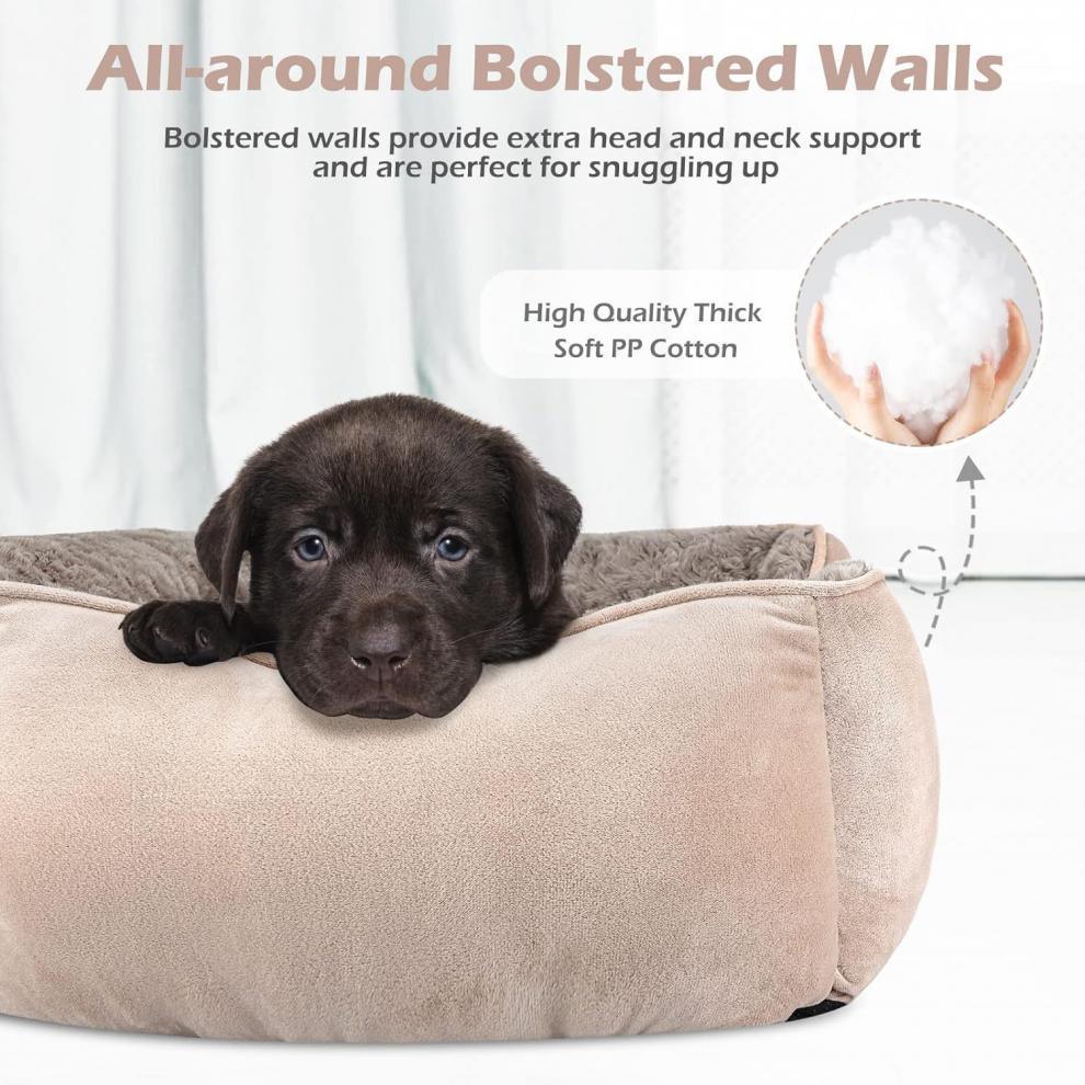 JMT-763274 Cozy Golden Retriever Dog Bed - Plush Pet Kennel for Small, Medium, and Large Dogs