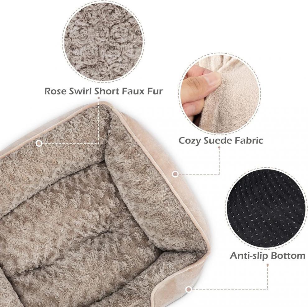 JMT-763274 Cozy Golden Retriever Dog Bed - Plush Pet Kennel for Small, Medium, and Large Dogs