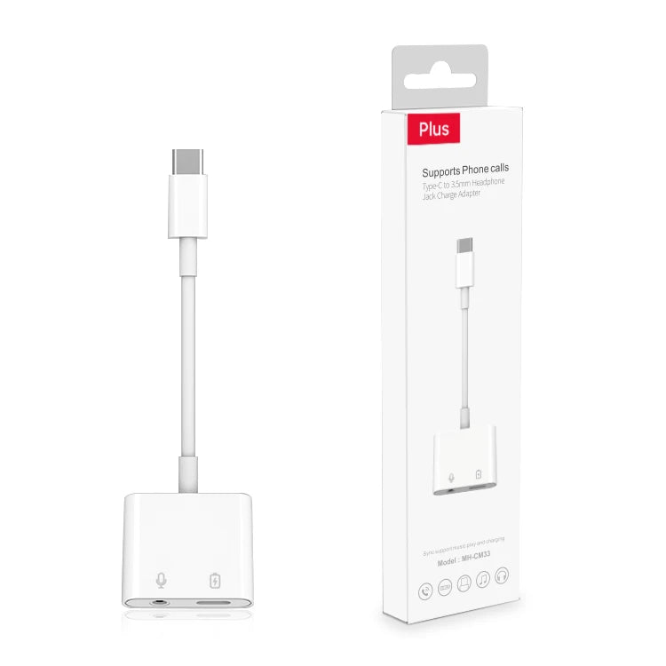 JMT-763466 USB-C to 3.5mm Audio Jack Adapter with Charging Function for Compatible Devices
