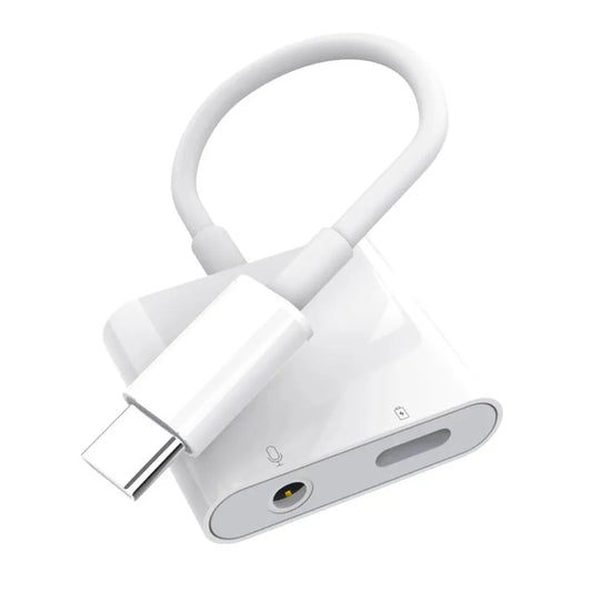 JMT-763466 USB-C to 3.5mm Audio Jack Adapter with Charging Function for Compatible Devices
