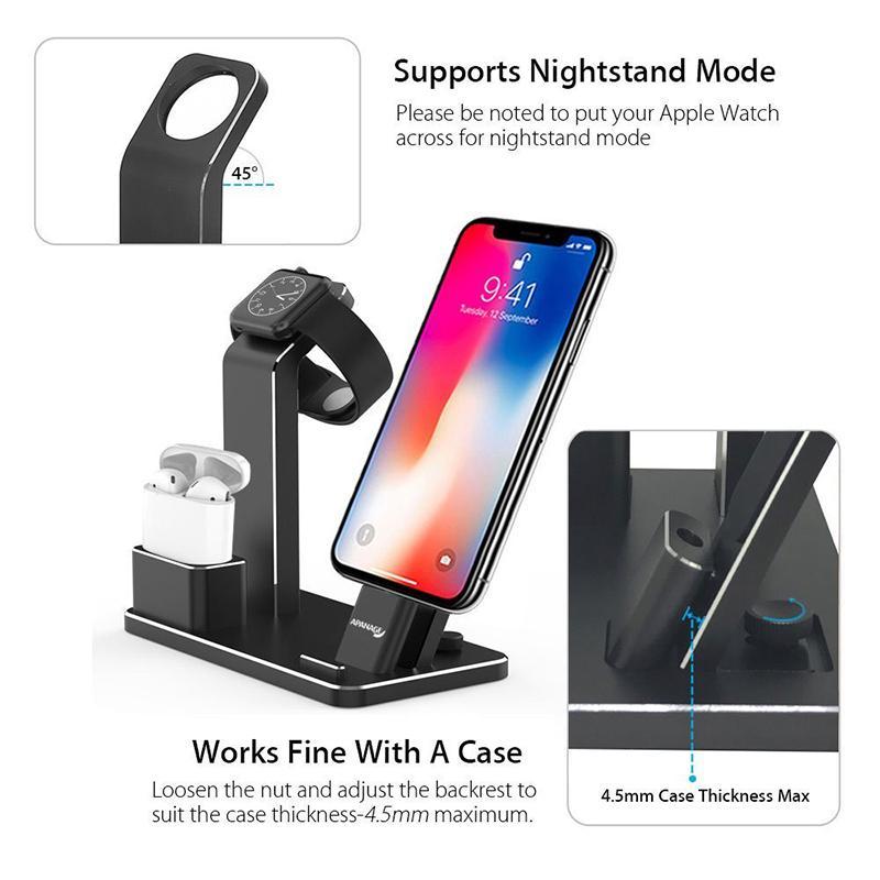 JMT-763658 4-in-1 Wireless Charging Dock for AirPods and Devices, Fast Charging, USB-C Compatible, ABS Material