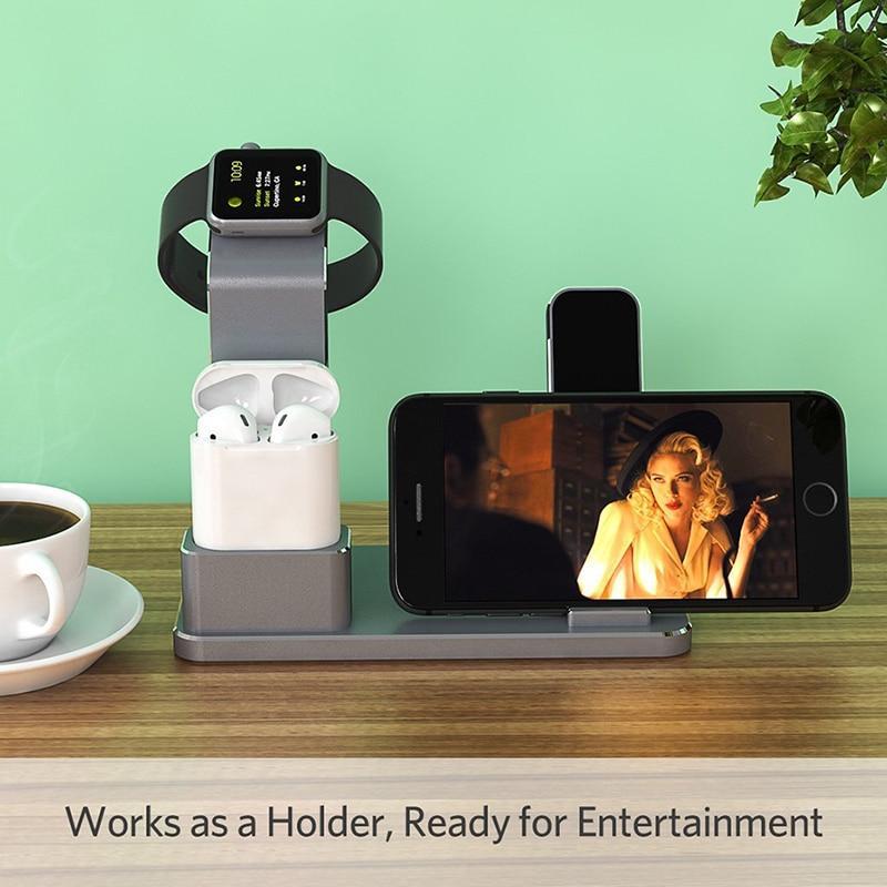 JMT-763658 4-in-1 Wireless Charging Dock for AirPods and Devices, Fast Charging, USB-C Compatible, ABS Material