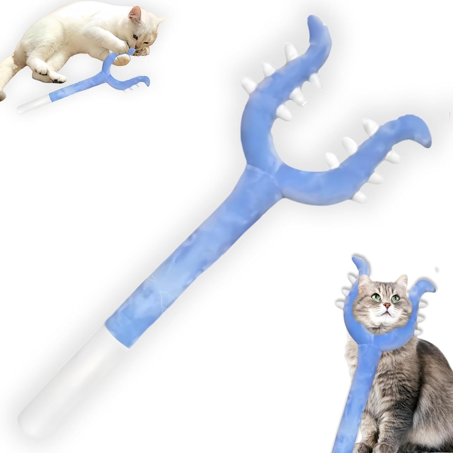 JMT-763786 Interactive Plush Cat Wand Toy for Indoor Cats - 70cm Long – Safe, Versatile Play and Massage Tool