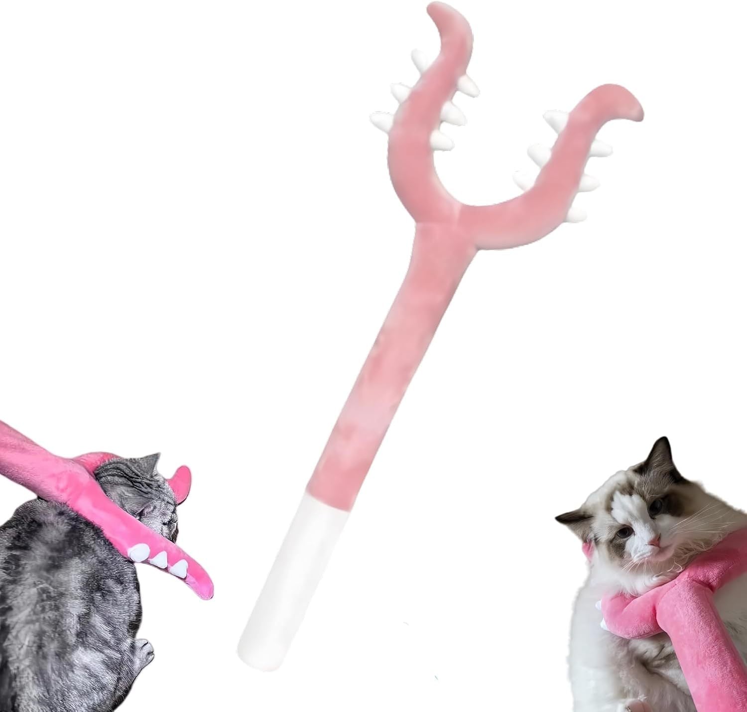 JMT-763786 Interactive Plush Cat Wand Toy for Indoor Cats - 70cm Long – Safe, Versatile Play and Massage Tool