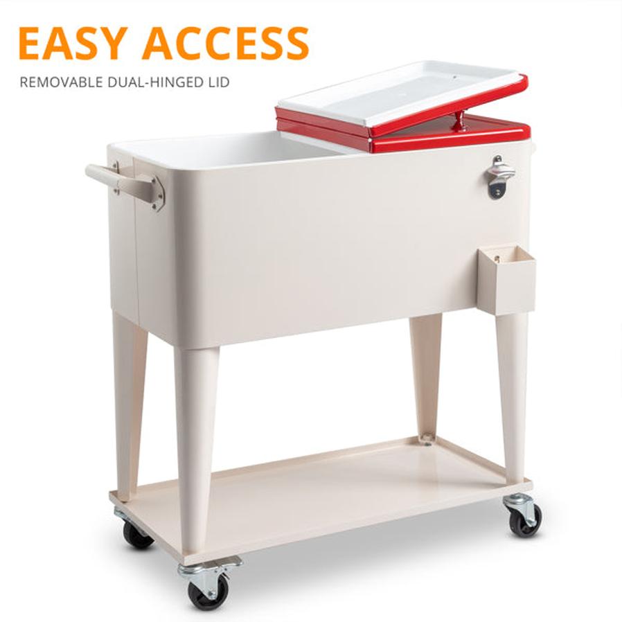 JMT-763850 Refrigeration and Insulation Trolley with Rectangular Plastic Box and Iron Leg Tubes, Dimensions 87.5x38.5x91cm