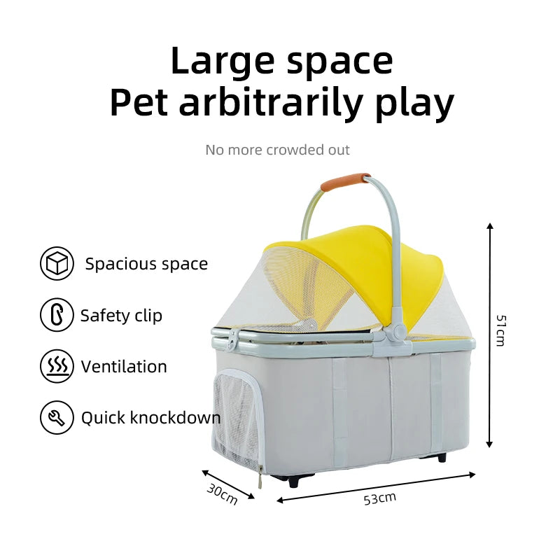 JMT-763914 Detachable Pet Stroller and Bike Trailer for Cats and Dogs – Easy Walk Folding Travel Carrier