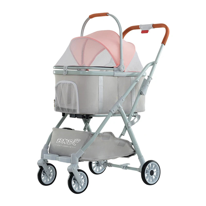 JMT-763914 Detachable Pet Stroller and Bike Trailer for Cats and Dogs – Easy Walk Folding Travel Carrier