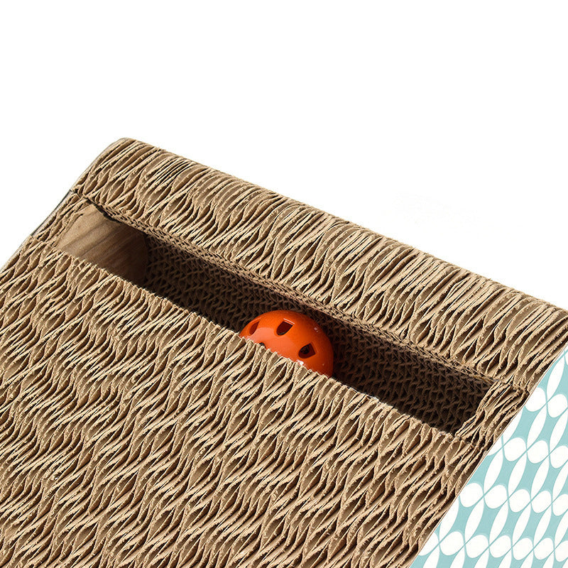JMT-763978 Corrugated Multi-Function Cat Scratching Board with Resting Pad and Litter Catcher