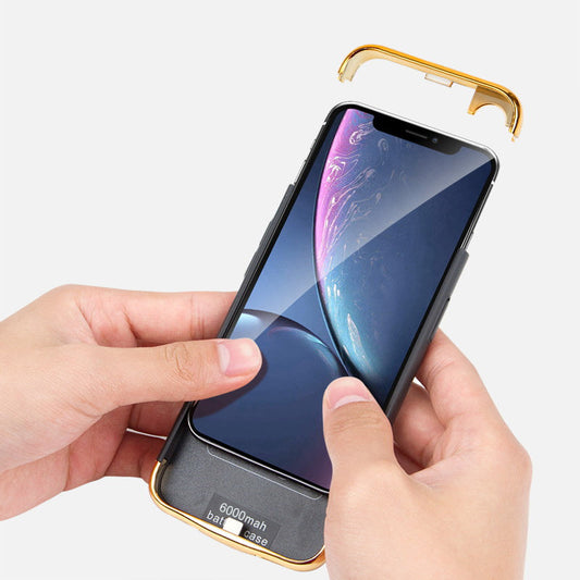 JMT-764298 All-Inclusive Glass Mobile Phone Case with Back Clip Power Bank for iPhone 12 Series