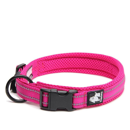JMT-764618 Breathable Mesh Reflective Nylon Pet Collar in Various Colors and Sizes