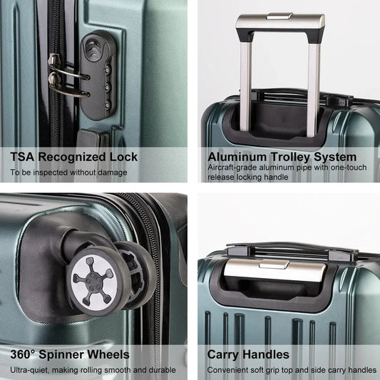 JMT-764682 Aluminium Hardside Travel Suitcase with TSA Lock and Double Spinner Wheels