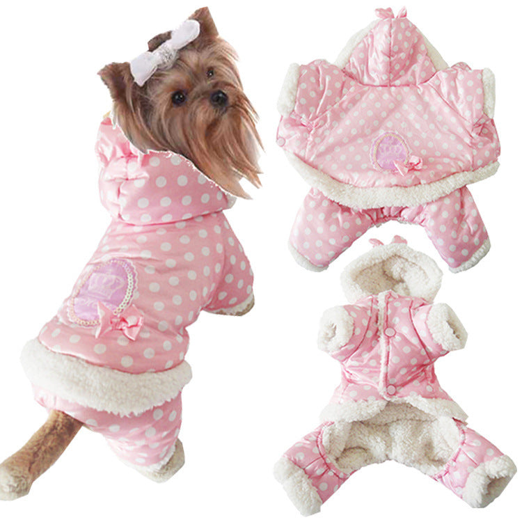 JMT-764874 Cotton Polka Dot Dog Jacket - Windbreaker Style for All Sizes