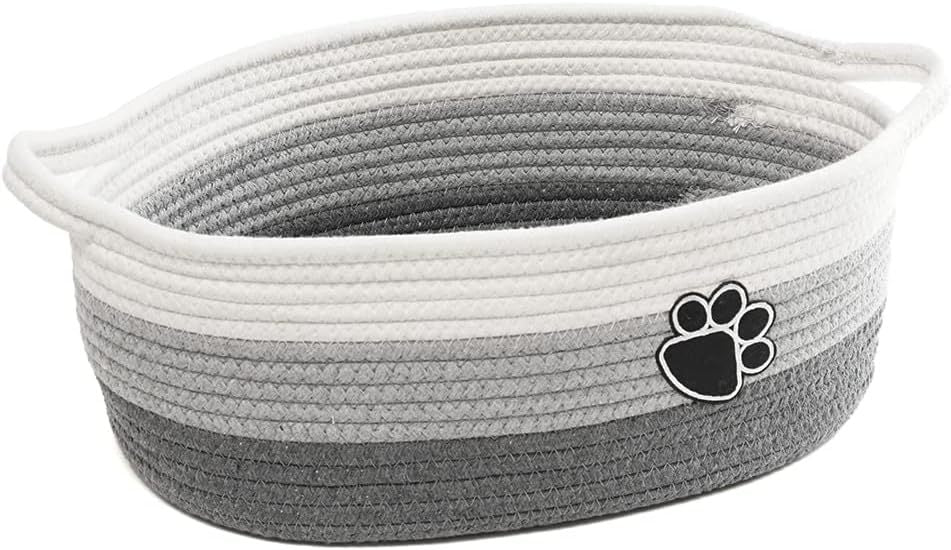 JMT-764938 Handmade Light Beige Woven Storage Basket with Handle for Organizing Toys, Nursery Décor, and Home Essentials