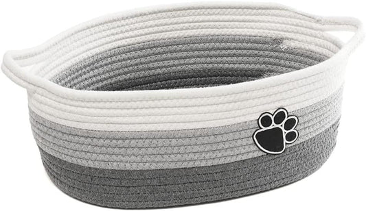 JMT-764938 Handmade Light Beige Woven Storage Basket with Handle for Organizing Toys, Nursery Décor, and Home Essentials