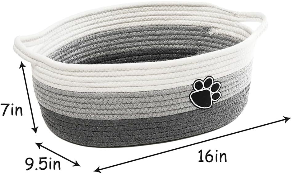 JMT-764938 Handmade Light Beige Woven Storage Basket with Handle for Organizing Toys, Nursery Décor, and Home Essentials